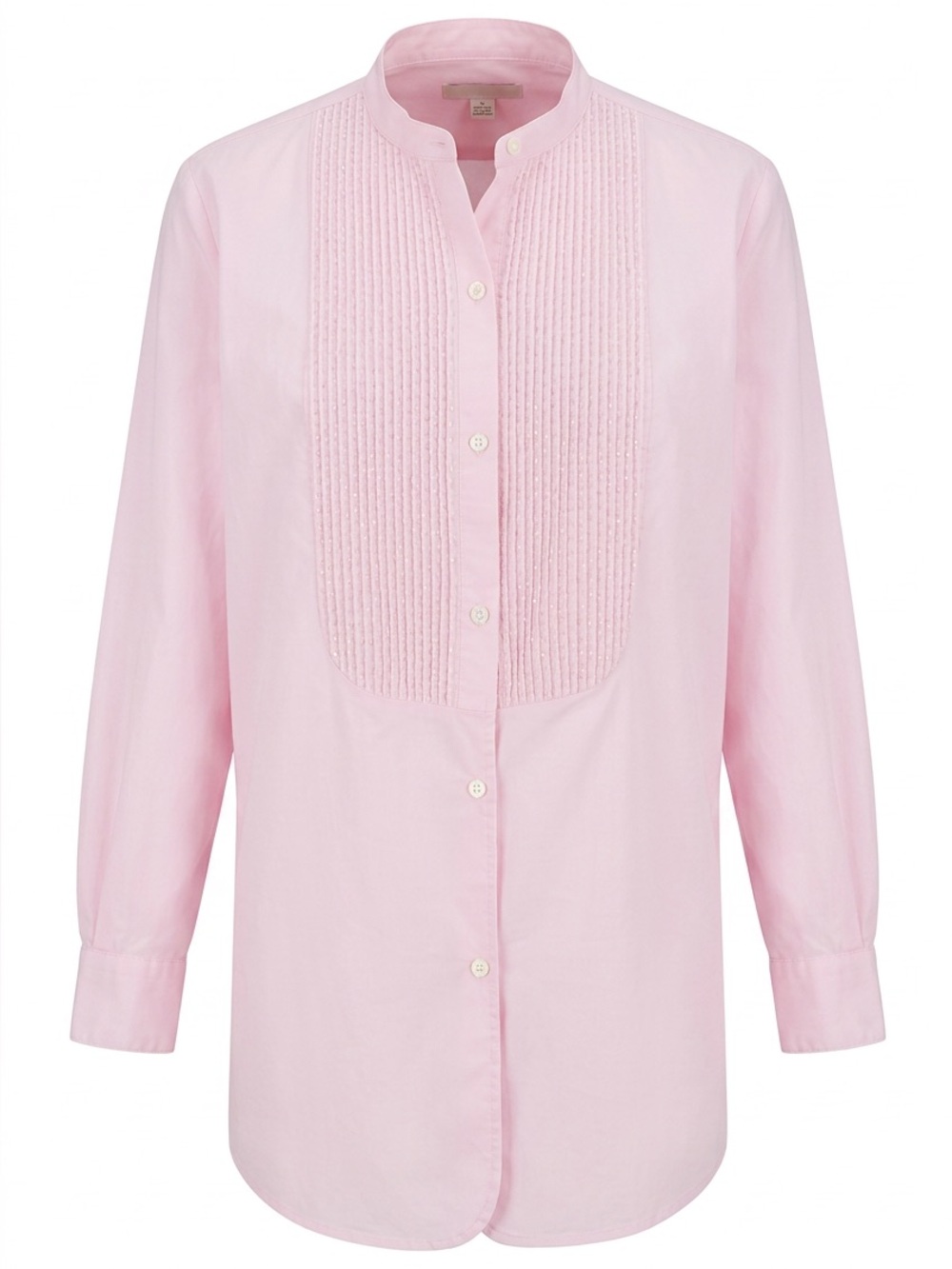 Sutton Studio Light Pink Pintuck Beaded Bib Button-Down Blouse